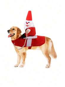 PETSIN 1PC Large Dog Clothes, Cat Pet Supplies, Riding Gear, Santa Suit, Dog Costumes, Funny Cat Outfits, Halloween Transformation Costumes - Red - View 14