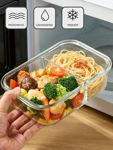 1PC Microwave Can Heat Glass Lunch Boxes For Office Workers, Lunch Boxes For Refrigerators, And Large Capacity Fresh-Keeping Bowls With Rice And Meal Boxes,Kitchen,Christmas Gift - White - View 11