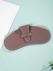 1PC Lychee Leather Foldable Glasses Case Scratch Proof Crush Proof Portable Eyewear Pouch For Travel Commute Daily Use Lightweight Durable Protective Fashion Glasses Storage Bag Gift - View 6