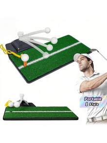 Golf Swing Trainer, Golf Hitting Mat, Chipping Practice Aid, Swing Detection Tool, Portable Personal Practice Ground For Indoor & Outdoor, Ideal Golf Equipment To Improve Swing, Accuracy & Performance - A - View 1