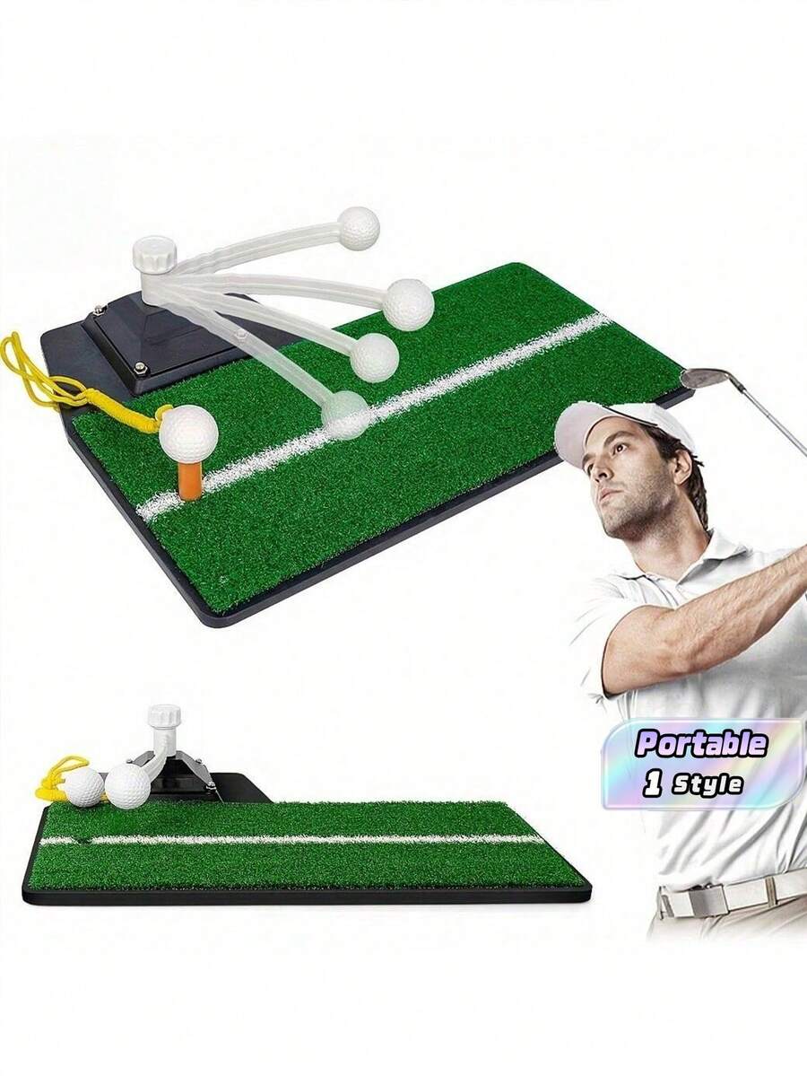 Golf Swing Trainer, Golf Hitting Mat, Chipping Practice Aid, Swing Detection Tool, Portable Personal Practice Ground For Indoor & Outdoor, Ideal Golf Equipment To Improve Swing, Accuracy & Performance - A - View 1