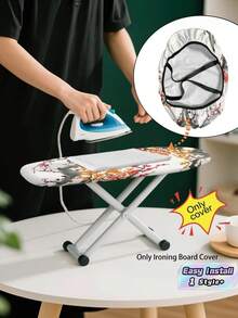 1PC Polyester Flannel Ironing Board Cover Thick Tight Weave Non Fading Ink Plum Blossom Printed Elastic Edge Hook And Loop Fastener Replacement Cover Fits Multiple Ironing Boards Home Sewing Accessory - multicolor - View 1