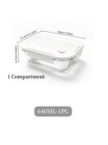1PC Microwave Can Heat Glass Lunch Boxes For Office Workers, Lunch Boxes For Refrigerators, And Large Capacity Fresh-Keeping Bowls With Rice And Meal Boxes,Kitchen,Christmas Gift - White - View 13