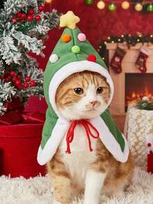 PETSIN 1 Buah Jubah Hijau Natal untuk Kucing dan Anjing Kecil, Kostum Festival, Jubah Hijau untuk Cosplay. - Hijau - View 3