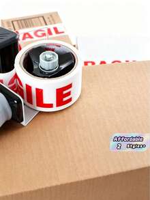 1pc/3pcs Volume Fragile Item Tape .Box Corner Protectors With Strong Adhesion. Stick Firmly On Carton Corners To Cushion Impact During Shipping, Prevent Corners From Denting And Reduce Package Damage. - Red and White - View 1