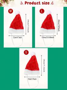 PETSIN Pet Christmas Santa Hat, Soft Plush Dog Xmas Hat With Elastic Chin Strap, Puppy Holiday Costume Accessory For Small Medium Dogs - Red - View 6