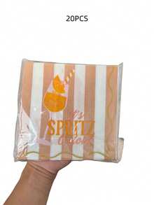 20 40 60Pcs Italian Summer Retro Aperol Spritz Cocktail Disposable Napkins 2 Ply Orange White Striped Beverage Napkins For Bridal Showers Pool Parties Summer BBQ - default - View 11