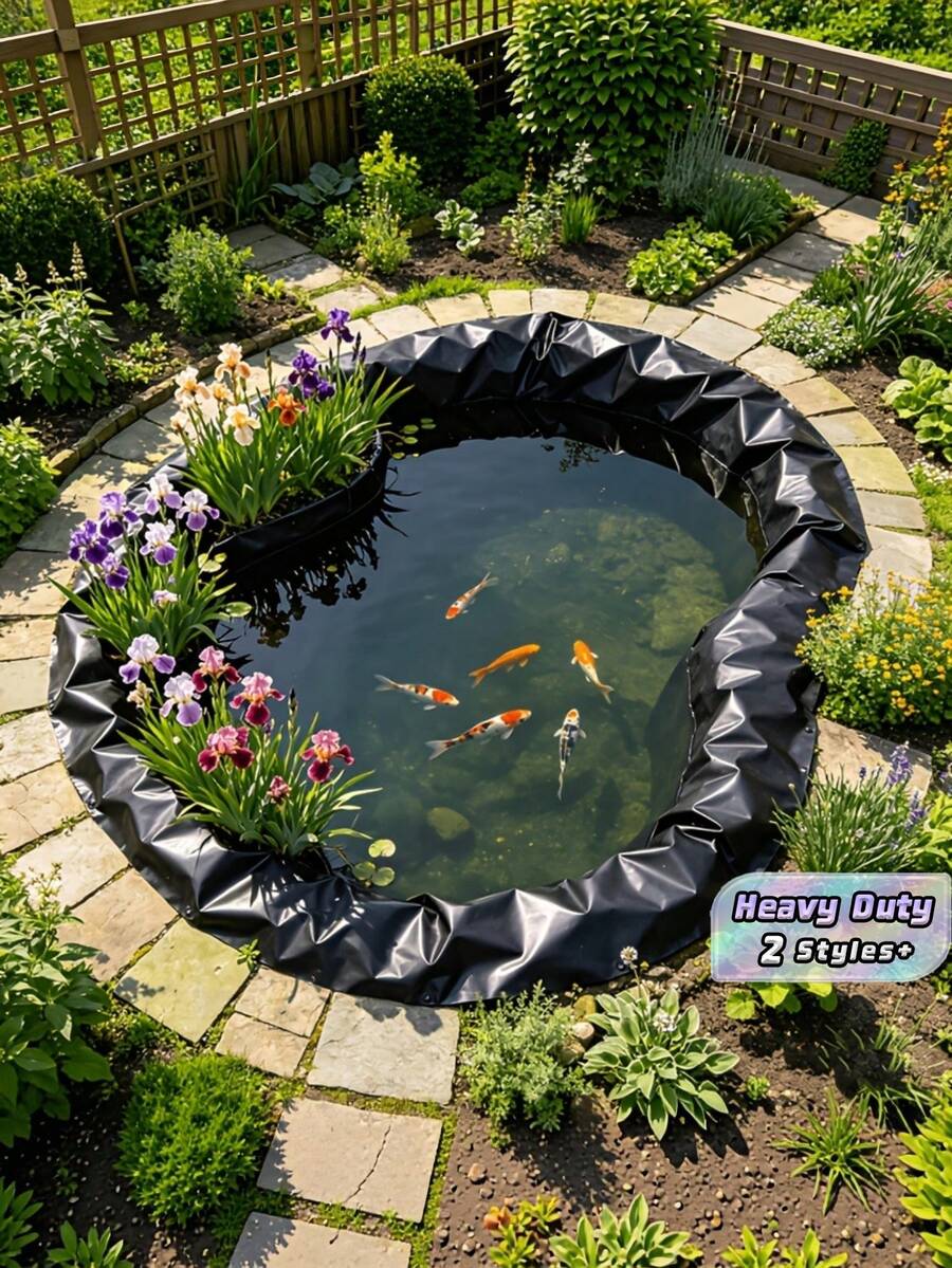 1PC High Density Polyethylene Heavy Duty UV Resistant Tear Resistant Reusable Waterproof Black Tarpaulin Fish Farming Pond Liner Gardening Agriculture Outdoor Pond Cover Sheet Durable Ripstop All Weather - A - View 1