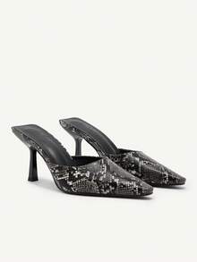 CUCCOO CHICEST Women's Square Toe Leopard Print High Heel Mule Slip-On Shoes, Chic & Elegant Minimalist Design - Multicolor - View 1