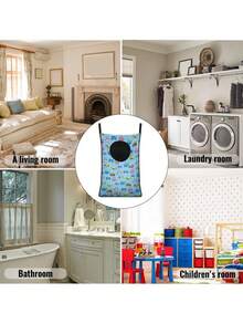 1PC Large Capacity Durable Polyester Fade Resistant Breathable Sturdy Hanging Door Laundry Bag Dirty Clothes Organizer Space Saving Lightweight Easy Install For Bedroom Bathroom Laundry Room Balcony Dorm Apartment Home Laundry Storage Hamper - Multicolor - View 8