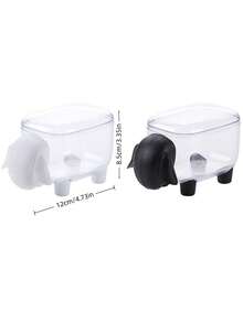 1PC Dustproof Acrylic Cotton Pad Storage Box With Lid Cartoon Pattern Multifunctional Vanity Desk Organizer For Cosmetic Cotton Balls Swabs Sponges Makeup Tools Home Bathroom Bedroom Must Have - Multicolor - View 2