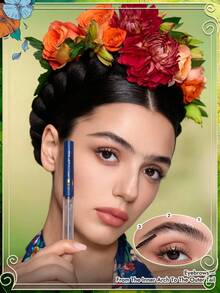 Frida Kahlo X SHEIN 1 buah Gel Penata Alis Bercetak Foil Emas, Tahan Air dan Tidak Memutihkan, Gel Perawatan Alis, Menciptakan Aliran Rambut - Clear - View 3