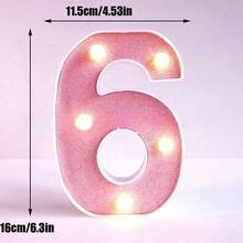 1pc 16cm Home Decor LED Letter & Number Lights, Battery Power 1st 18th 30th 50th Birthday Party Decor Marquee Number Letter Sign Light,Light Up Letters For Wall Decor Bedroom Decor,Proposal Wedding Decoration Illuminated Alphabet Sign - Pink - View 49