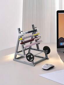 1 PC Holds Many Pens Non Slip Space Saving Barbell Holder Pencil Stand Desk Organizer For Home Office Studio Fitness Lovers Coworker Gift Christmas Birthday Back To School Must Have - View 7
