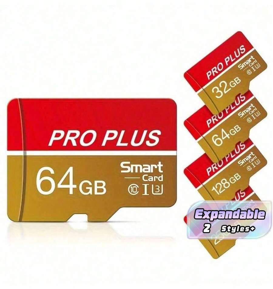 高速紅金記憶卡 256GB 128GB 64GB 32GB 附轉接卡,高速快閃 TF 卡 A1 C10 認證記憶 TF 卡,適用於安全監控/平板電腦/相機/手機/筆記型電腦/汽車音響/遊戲主機/音訊設備 - 紅金 - 查看 1