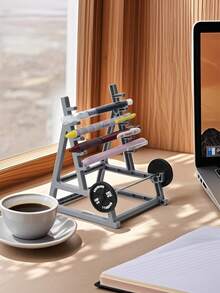 1 PC Holds Many Pens Non Slip Space Saving Barbell Holder Pencil Stand Desk Organizer For Home Office Studio Fitness Lovers Coworker Gift Christmas Birthday Back To School Must Have - View 6