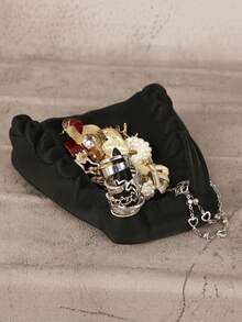 1PC Standard Size Dark Gothic Fang Shaped Storage Tray Organizer With Black Tone Finish For Desktop Tabletop Jewelry Keys Coins Small Items Display Decorative Holder For Home Office Bedroom Vanity Gothic Lovers Alternative Style Enthusiasts Essential - Black - View 5
