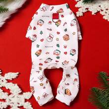 PETSIN 1pc Universal Pet Clothing For Cats And Dogs, Fully Printed With Christmas-Themed Designs - Full-Body Coveralls For Pets, Suitable For Small Dogs At Christmas Parties Or Daily Home Wear, Can Be Layered With Coats For Warmth - Multicolor - View 19
