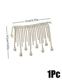 Cirelle 1Pc/4Pcs Rhinestone Tassel Wine Bottle Decor Chain, Electro‑Plated Metal Base Embedded With Sparkling Crystal Stones, Flexible Dangling Ornament, Wrap‑Around Adornment For Wine Bottles, Table Centerpiece For Holiday Gathering Setup - Multicolor - View 19