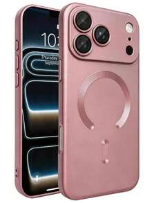 Teckwe Casing Ponsel - Produk Baru Casing Ponsel Magnetik Transparan Matte Mewah Kompatibel dengan iPhone 18 17 16 15 14 13 12 11 Pro Max Air, Dengan Bingkai Peredam Guncangan dan Penutup Pelindung Kamera, Menampilkan Tekstur Metalik Matte, Cat Metalik Tahan Benturan, Bingkai Lembut Pelindung Lensa, Penutup Tahan Guncangan - Berwarna merah muda - View 18