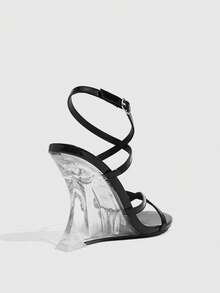CUCCOO SZL Women's  Ankle Strap Sandals For Christmas - Black - View 3