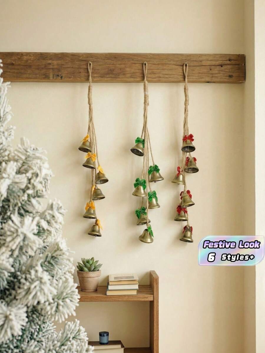 1PC Vintage Iron Metal Bell Christmas Hanging Ornament Ins Boho Style Decorative Prop Festive Scene Winter Holiday Party Home Decor Gift Must Haves