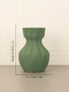 1PC Standard Size Textured Pleated Crinkle Effect Vase Flower Holder With Unique Wavy Surface For Home Living Room Tabletop Desktop Floral Arrangement Display Decorative Centerpiece Sturdy Non Slip Base Easy Clean Versatile Use Home Decor Essential - A - View 4