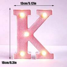 1pc 16cm Home Decor LED Letter & Number Lights, Battery Power 1st 18th 30th 50th Birthday Party Decor Marquee Number Letter Sign Light,Light Up Letters For Wall Decor Bedroom Decor,Proposal Wedding Decoration Illuminated Alphabet Sign - Pink - View 21