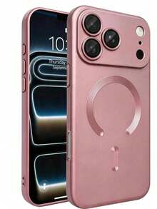 Teckwe Casing Ponsel - Produk Baru Casing Ponsel Magnetik Transparan Matte Mewah Kompatibel dengan iPhone 18 17 16 15 14 13 12 11 Pro Max Air, Dengan Bingkai Peredam Guncangan dan Penutup Pelindung Kamera, Menampilkan Tekstur Metalik Matte, Cat Metalik Tahan Benturan, Bingkai Lembut Pelindung Lensa, Penutup Tahan Guncangan - Berwarna merah muda - View 15