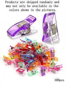 20/100Pcs Mini Plastic Patchwork Clips, Random Color Sewing Clips For Fabric DIY Crafts, Planner Clips For Paper Binding, Multifunctional Edge Locating Clips For Quilting Sewing, Versatile Craft Clamps For Home Sewing Projects - multicolor - View 9