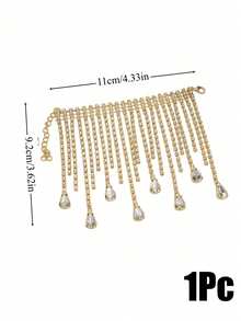 Cirelle 1Pc/4Pcs Rhinestone Tassel Wine Bottle Decor Chain, Electro‑Plated Metal Base Embedded With Sparkling Crystal Stones, Flexible Dangling Ornament, Wrap‑Around Adornment For Wine Bottles, Table Centerpiece For Holiday Gathering Setup - Multicolor - View 21