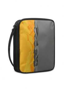 1PC Lightweight Polyester Book Carrying Case With Sturdy Top Handle Two Way Zipper Abstract Mountain Landscape Print Portable Book Storage Protective Cover Bag For Travel Outdoor Camping Weekend Trip Daily Book Organizer - Multicolor - View 6