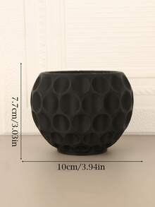 1PC Standard Size Dotted Embossed Textured Succulent Planter Pot With Sturdy Non Slip Base Drainage Hole Lightweight Space Saving Versatile Use For Desktop Balcony Patio Indoor Outdoor Plant Display Home Office Living Room Bedroom Entryway Kitchen - A - View 2