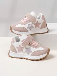 SHEIN 1 Pair Anti-Slip, Anti-Kick, Durable Casual Comfortable Fashion Five-Pointed Star Suitable For All Seasons Sports Shoes - Pink - View 1