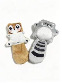 PETSIN Pet Plush Interactive Sound Toy, Squeaky Crinkle Paper Dog Toy, Cartoon Raccoon Squirrel Stuffed Toy For Small Medium Puppy, Indoor Pet Play Accessory - Multicolor - View 16