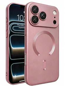 Teckwe Casing Ponsel - Produk Baru Casing Ponsel Magnetik Transparan Matte Mewah Kompatibel dengan iPhone 18 17 16 15 14 13 12 11 Pro Max Air, Dengan Bingkai Peredam Guncangan dan Penutup Pelindung Kamera, Menampilkan Tekstur Metalik Matte, Cat Metalik Tahan Benturan, Bingkai Lembut Pelindung Lensa, Penutup Tahan Guncangan - Berwarna merah muda - View 31