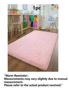 1pc Solid Color Plush Rug, Fluffy & Soft, Suitable For Living Room, Bedroom, Bathroom, Game Room, Studio, Decorative Rug, Washable - Pink - View 17