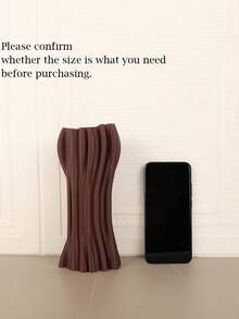 1PC Standard Size Artistic Twisted Curved Line Irregular Shaped Floral Vase Holder With Vertical Ribbed Detail Nordic Minimalist Modern Style For Home Living Room Dried Flower Display Tabletop Centerpiece Ornament Sturdy Non Slip Base - A - View 9