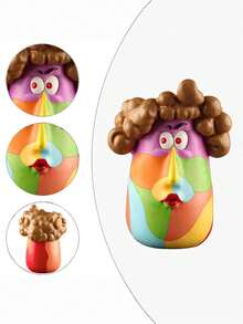 1PC Creative Ins Style Colorful Curly Hair Lady Resin Succulent Planter Pot Funny Cartoon Girl Flower Vase Desktop Ornament Home Office Decor Gift - A - View 3
