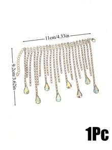 Cirelle 1Pc/4Pcs Rhinestone Tassel Wine Bottle Decor Chain, Electro‑Plated Metal Base Embedded With Sparkling Crystal Stones, Flexible Dangling Ornament, Wrap‑Around Adornment For Wine Bottles, Table Centerpiece For Holiday Gathering Setup - Multicolor - View 22
