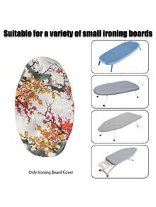 1PC Polyester Flannel Ironing Board Cover Thick Tight Weave Non Fading Ink Plum Blossom Printed Elastic Edge Hook And Loop Fastener Replacement Cover Fits Multiple Ironing Boards Home Sewing Accessory - multicolor - View 4