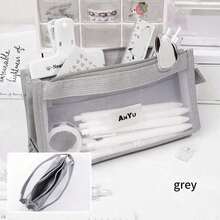 Transparent 5-Layer Mesh Pencil Case, Visible Pocket Storage Bag, School Supplies - Style 1 - View 16