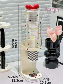 1PC No Drill Desktop Paper Cup Holder Dispenser Rack For Water Dispenser Tea Table Countertop Coffee Cup Organizer Home Office Kitchen Storage - A - View 2
