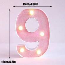 1pc 16cm Home Decor LED Letter & Number Lights, Battery Power 1st 18th 30th 50th Birthday Party Decor Marquee Number Letter Sign Light,Light Up Letters For Wall Decor Bedroom Decor,Proposal Wedding Decoration Illuminated Alphabet Sign - Pink - View 50