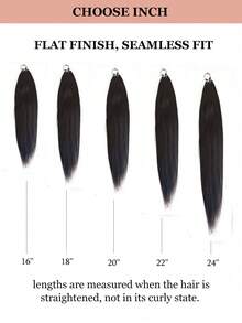 Boho Braids Sraight Remy 100% Human Hair Pre-Separated Crochet Hair Extensions Silky Straight Feather Hair Bone Straight Feather Line Hair Extensions Natural Black - SNatural - View 4