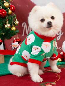 PETSIN Pet Christmas Fleece Shirt, Santa Reindeer Red Plaid Pattern Dog Holiday Outfit For Small Puppy - Multicolor - View 12