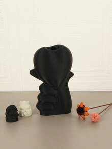 1PC Standard Size Hand Held Heart Artistic Human Figure Shaped Minimalist Tabletop Vase Planter For Fresh Dried Flower Display Elegant Modern Home Living Room Bedroom Office Desktop Centerpiece Decor Essential - A - View 6