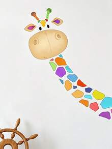 1 Set Stiker Dinding PVC Perekat Diri Tahan Air Dapat Dilepas dengan Motif Jerapah Warna-warni untuk Kamar Tidur, Ruang Tamu, Pintu, Sofa, Dekorasi Rumah, Hadiah Seni - Beraneka warna - View 2