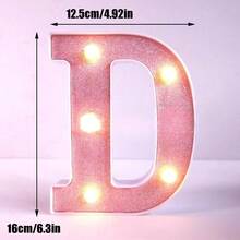 1pc 16cm Home Decor LED Letter & Number Lights, Battery Power 1st 18th 30th 50th Birthday Party Decor Marquee Number Letter Sign Light,Light Up Letters For Wall Decor Bedroom Decor,Proposal Wedding Decoration Illuminated Alphabet Sign - Pink - View 31