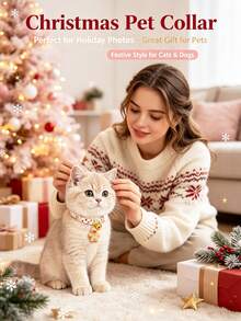 PETSIN Christmas Pet Collar With Bell & Cute Charms, Adjustable Quick Release Breakaway Collar For Cats Small Dogs, Holiday Pet Costume Accessories For Christmas Party & Pet Photo Shoot - Multicolor - View 13